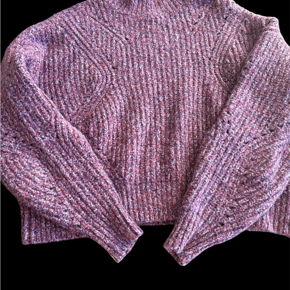 LOFT Purple Knit Turtleneck Sweater